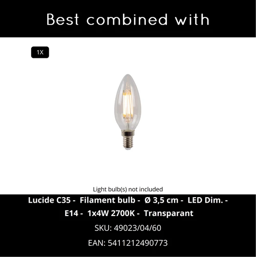 Lucide BANKER - Lampe de bureau - 1xE14 - Bronze - CROSSSELL
